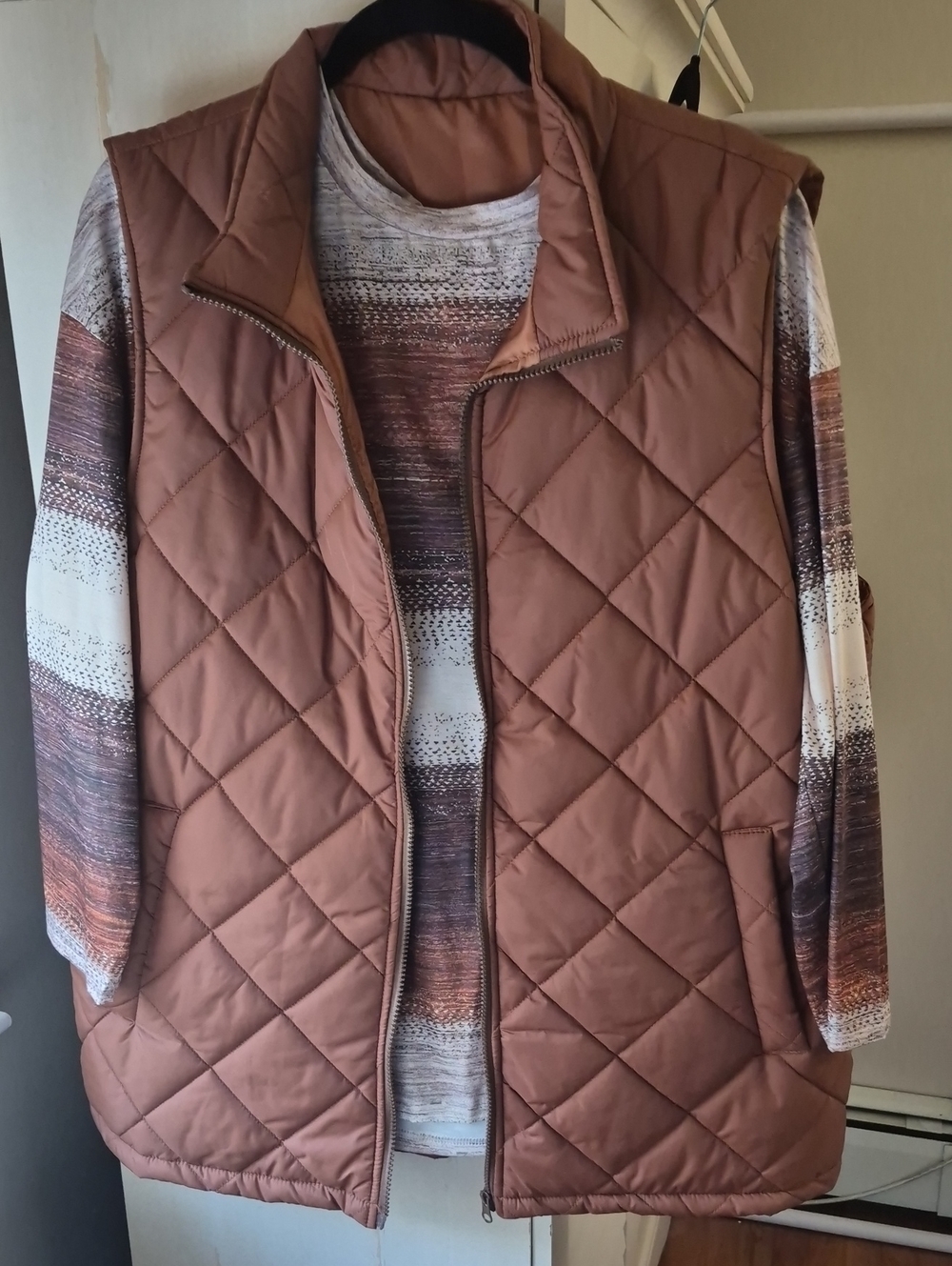 Combo Quilted Vest And Matching T TOP